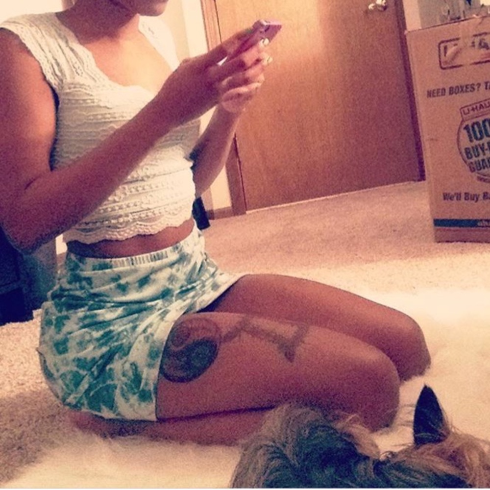 Teal Tie Dye Skirt